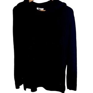 Calvin Klein Sweater Cowl Neckline Black L